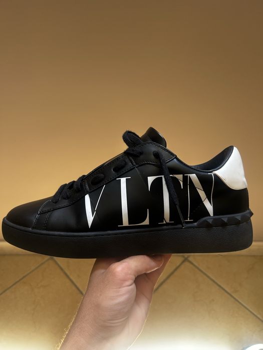 Papuci Valentino Garavani open calf sneaker, negri, VLTN