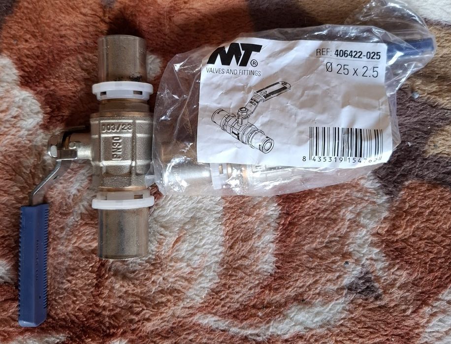 Robinet cu bilă multistrat cu presare PN30, mâner din oțel inoxidabil