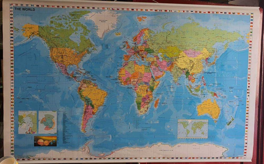 Harta Lumii 137 x 89cm in Limba engleza sau germana calitate deosebita