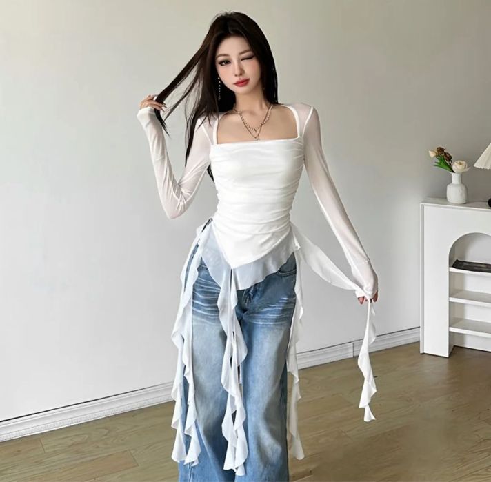 Топ юбка блузка белая