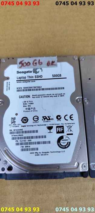 hdd hard disc 500Gb SATA laptop testate SANTINEL 100% fara baduri