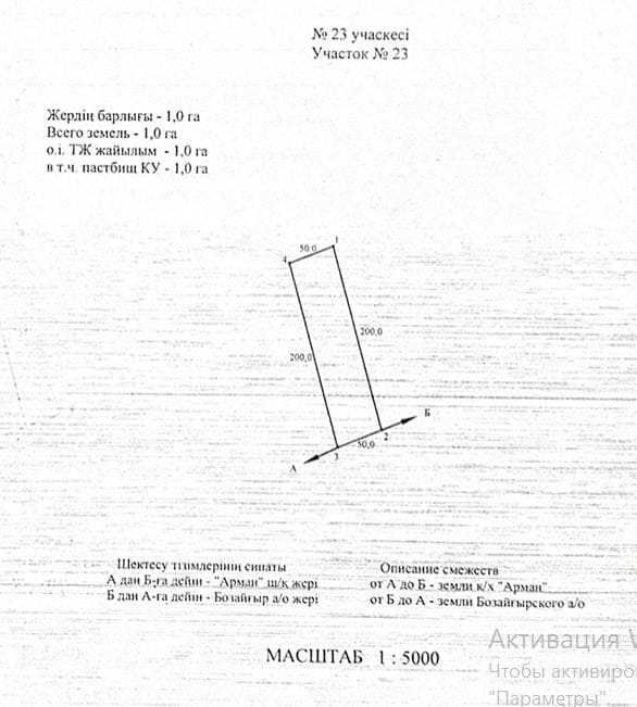 Земельный участок в пригороде Астаны