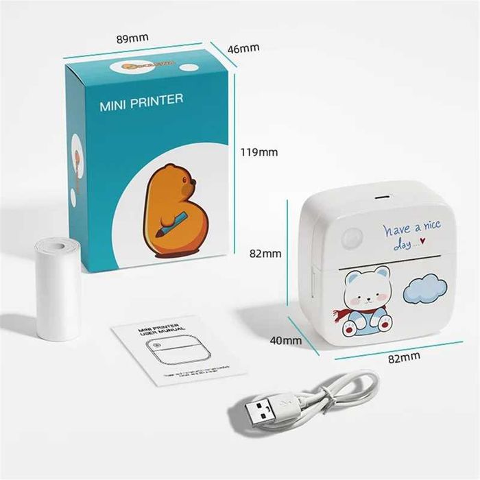 Lx-D2 Термо без мастило Bluetooth 5.2 мини принтер за снимки, бележки