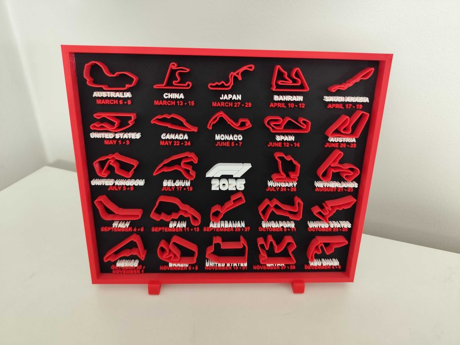 3д плакер календар Formula 1