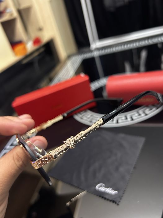 Ochelari de soare Cartier Rimless Luxury Gold Black – model rar, calitate premium