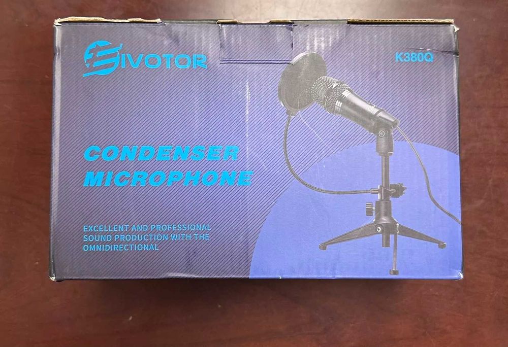 EIVOTOR K380Q кондензаторен микрофон, USB Plug & Play