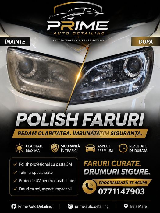 Curățare chimică / detailing auto/polish faruri