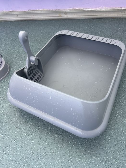 Лоток с совком серый