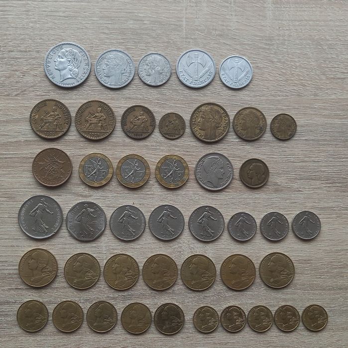 Лот френски монети (1922 - 1990)