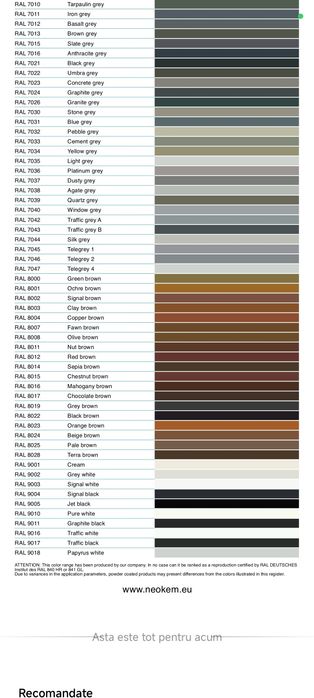 Aluminiu - Gri Antracit mat lis , Negru Mat * Cluj , Bistrița, Salaj, Mureș