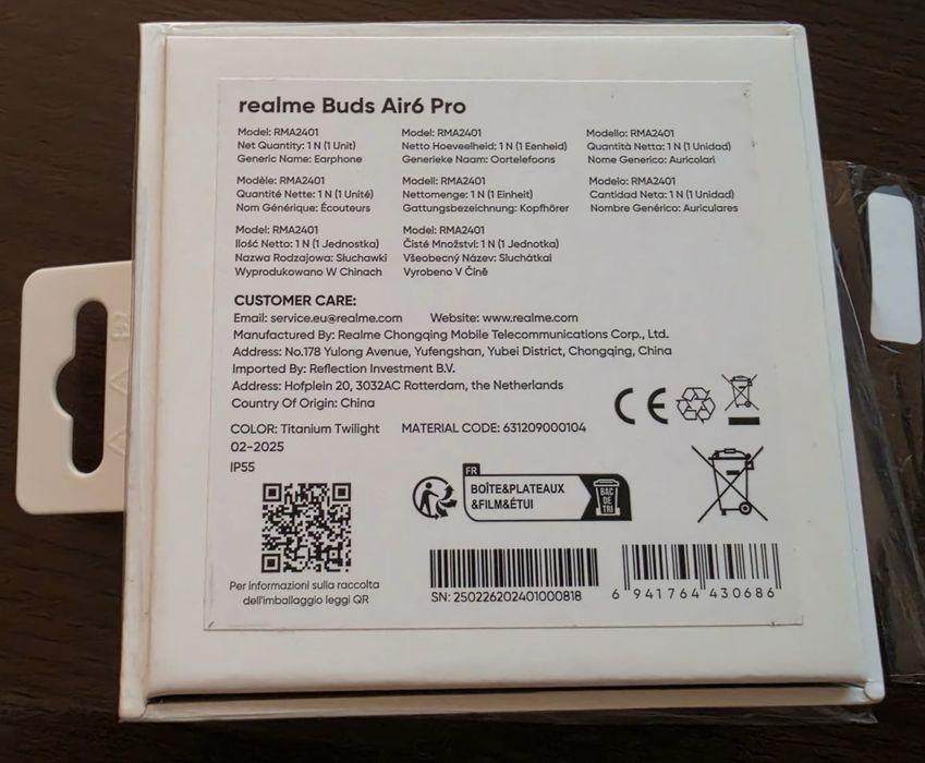 Căști Wireless Realme Buds Air 6 Pro – ANC 50 dB, LDAC, Bluetooth 5.2