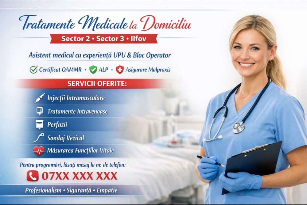 Servicii medicale la domiciliu.Profesionalism și siguranță
