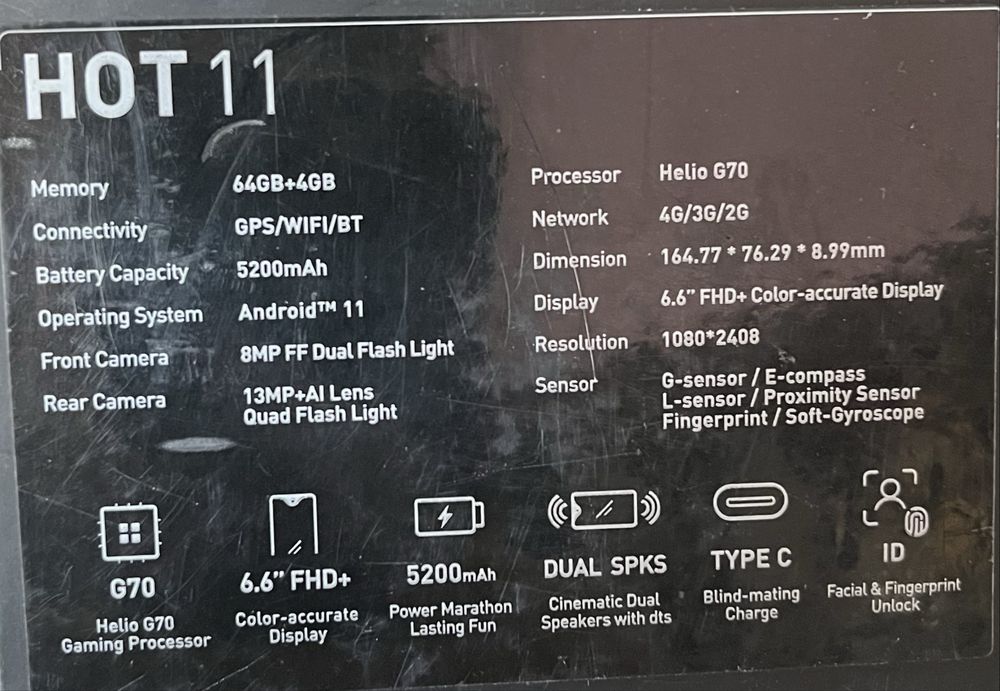 Телефон Infinix HOT11 64gb+4gb