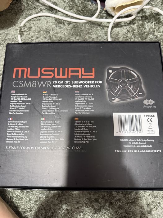 Subwoofer Musway CSM8WR Mercedes C / GLC / E / S Class NOU Plug & Play