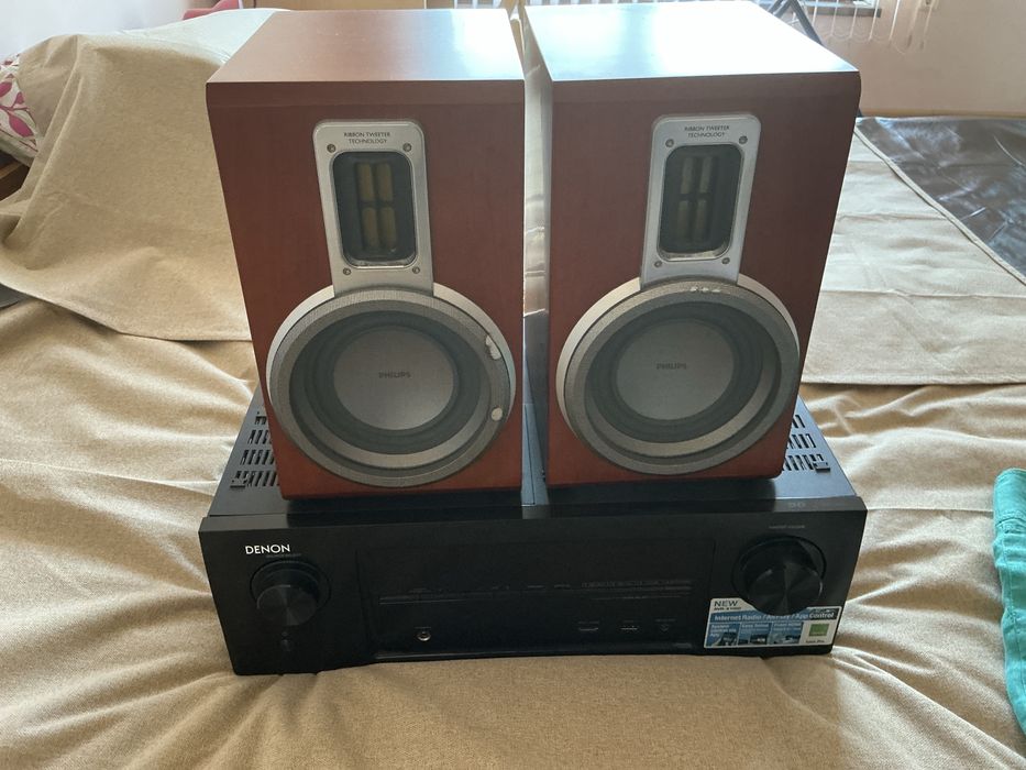 Denon x1000 resiver усилвател и тонколони филипс