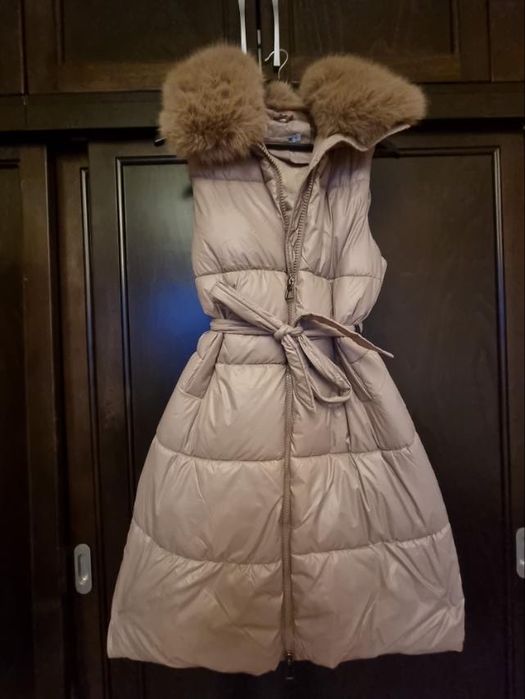 Елегантно Дълго елече с пух