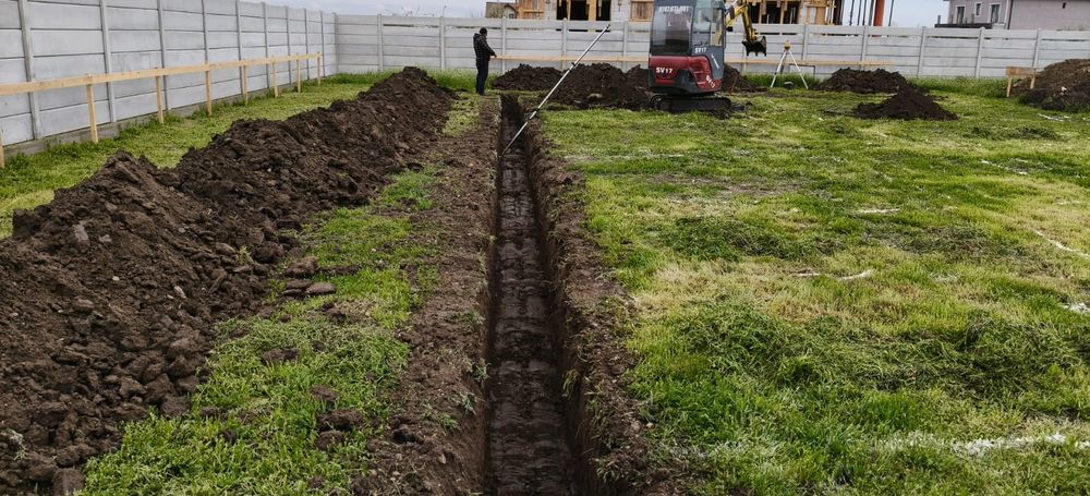 Amenajări curți, drumuri , mini escavator, bobcat, cilindru compactor