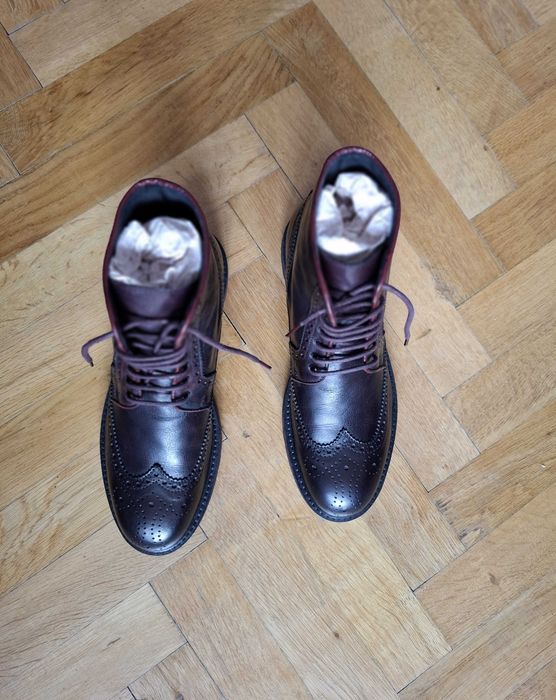 Ghete oxford bărbătești elegante Massimo Dutti piele naturala, maro