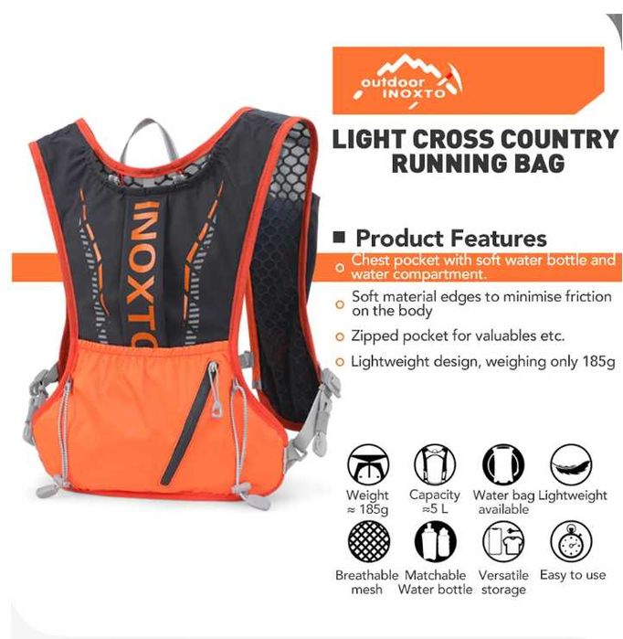 ПРОМО - INOXTO Ултра лека раница | Бягане, колоездене, туризъм