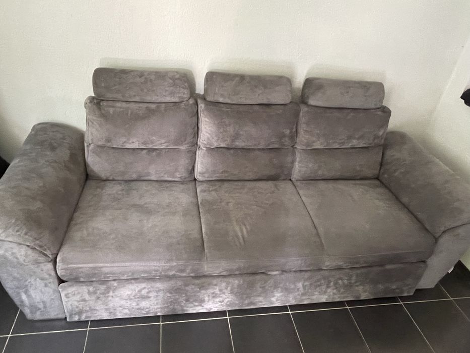 Canapea gri 3 locuri extensibila