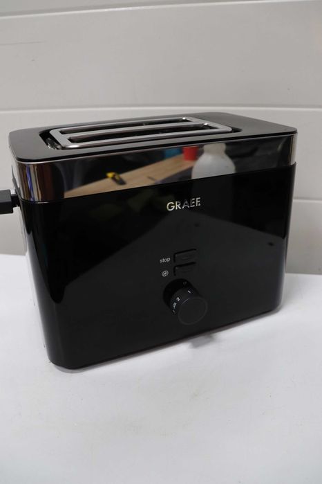 Тостер Graef TO 62, 1000 W, 2 филийки, черен/сребрист