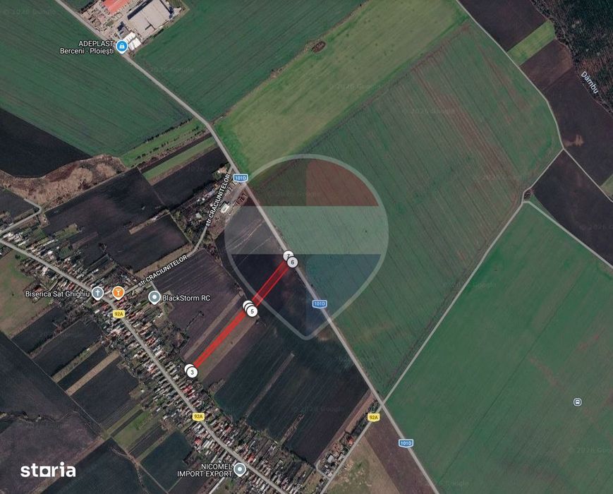 Teren agricol EXTRAVILAN - 8166 mp, Ghighiu — acces DN1A si A3