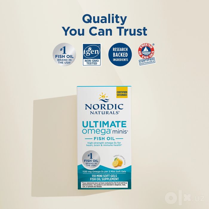 Nordic Naturals Ultimate Omega Fish Oil lemon 110 капсулы
110 Mini Sof