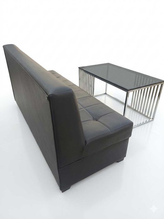 Замонавий дизайнга эга эко кожа диван ва журнал столи тўплами