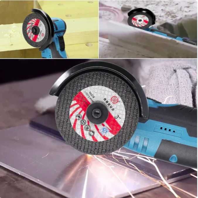 Mini Polizor Flex Electric cu 2 BATERII 12V Disc 76MM + 6 DISCURI