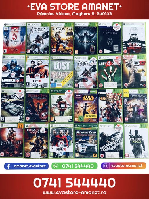 Consola Gaming Microsoft xBox 360 Elite 120GB + Colectie 52 Jocuri