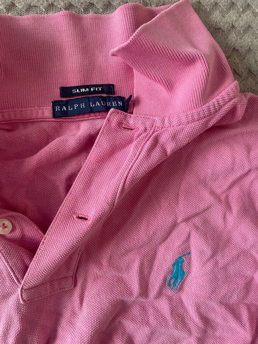 Тъмно розова тениска с яка polo Ralph Lauren