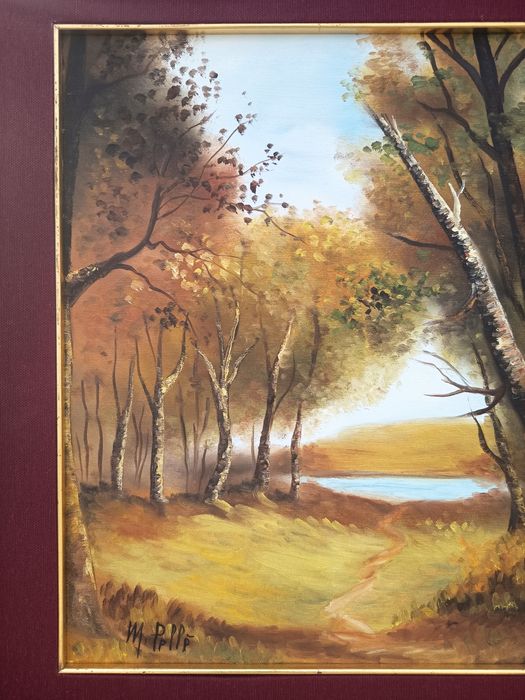 Tablou Vechi Autentic Peisaj Superb Pictat Și Semnat