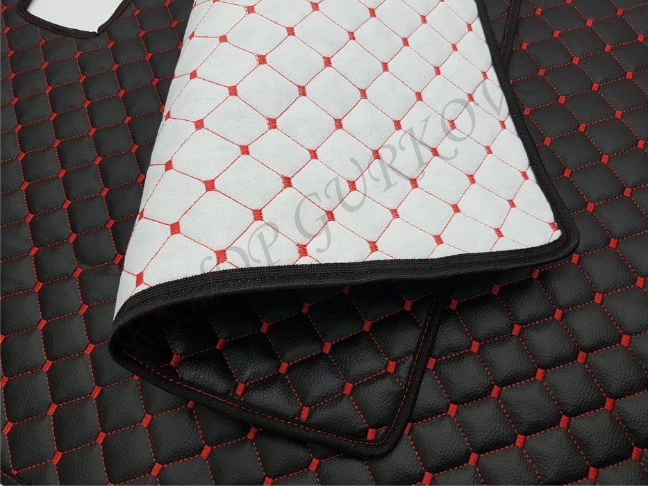 Кожени стелки LUX черни с червен конец Даф ХФ 105/Daf XF 105