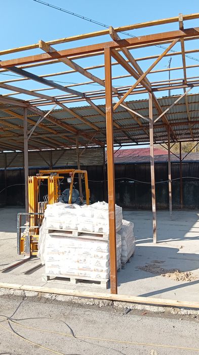 Навес профнастил стропила