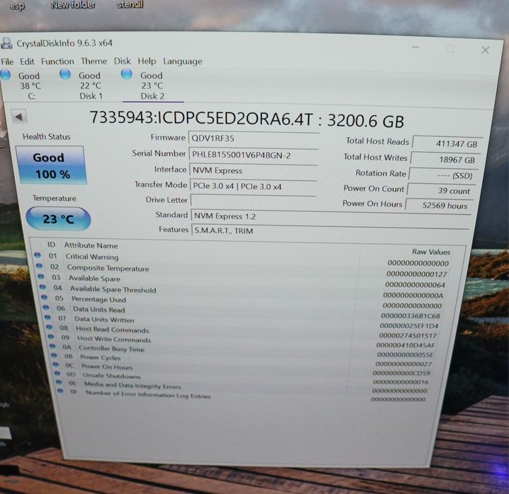 NVME Server/Workstation  TLC Intel SSD DC P4608 6.4TB 100% Health