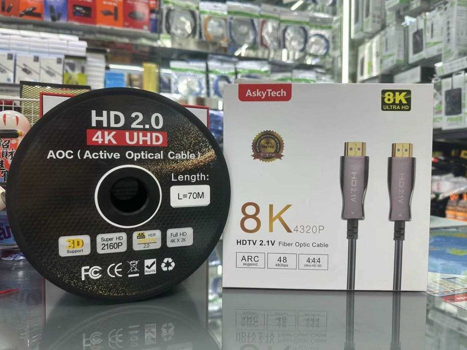 HDMI Fiber Optic Cable, 18Gbps 2.1 High-Speed, 4K*60Hz, 2160p, 48-Bit
