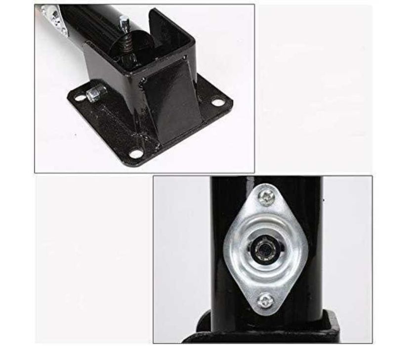 Сгъваем метален стълб за паркинг 60 см с ключалка и черно-жълти ленти