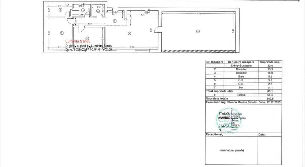 Ultimul apartament de 3 camere cu terasa de 56 mp! 2 bai+laundry room