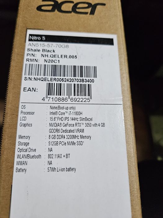 Игровой Acer Nitro RTX3050 i7 11