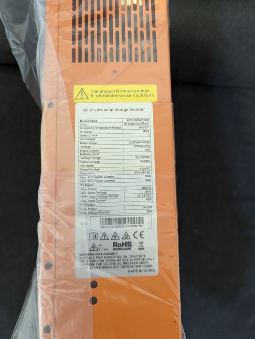 Eco-Worthy Solar Hybrid Charger Inverter 3000W 24V -Nou-