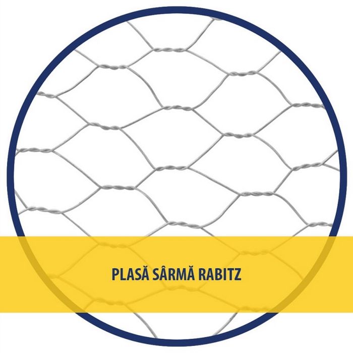 Plasa gard gaini animale tencuit rabit rabitz 25m 5 suluri