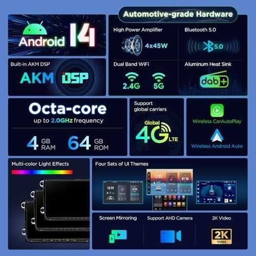 Нов Мощен 9" Android 14 Авто Радио CarPlay GPS DSP за VW Skoda кола