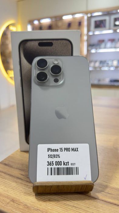iPhone 15 ProMax•512GB/83%Titanium Айфон 15 ПроМакс•512ГБ/83%Титан