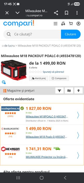 Proiector led milwaukee packout poalc