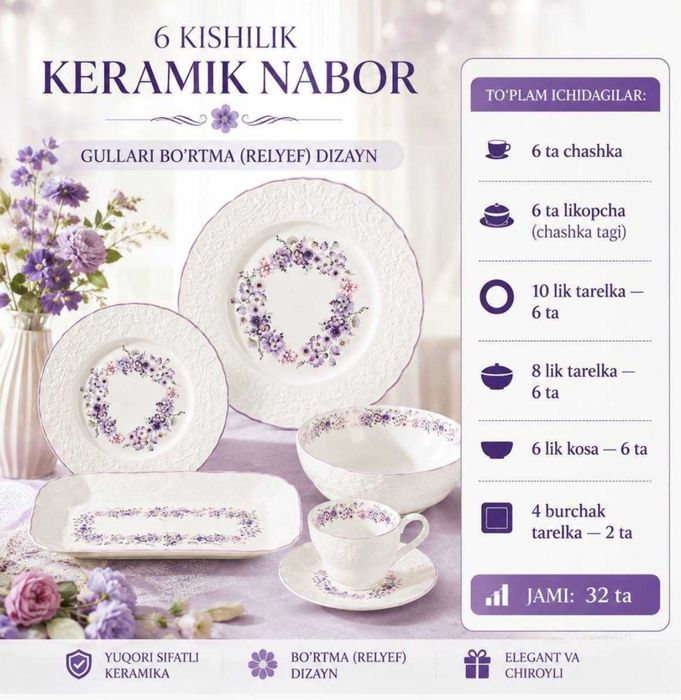 keramik nabor 32ta