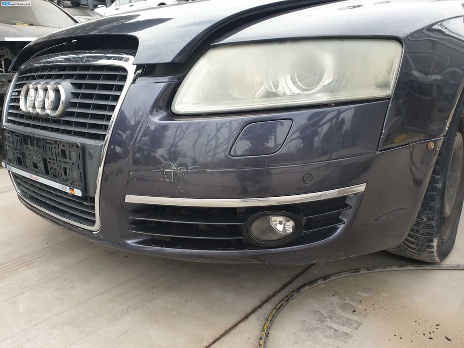 Bara Spoiler Fata Goala cu Grila si Emblema cu Defecte Audi A6 C6 NFL Non Facelift 2004 - 2008 Culoare Oyster Grey Met LZ7Q [K8514] [K8515]