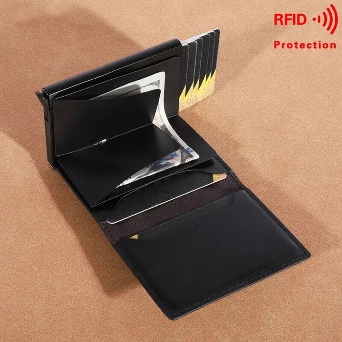 Portofel barbati Slim din Aluminiu pentru Carduri &Cash Protectie RFID