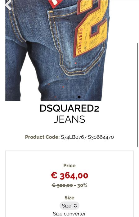 Мъжки дънки : Dsquared2 Dark Night Red Spots Wash Cool Guy Jeans Blue 46
