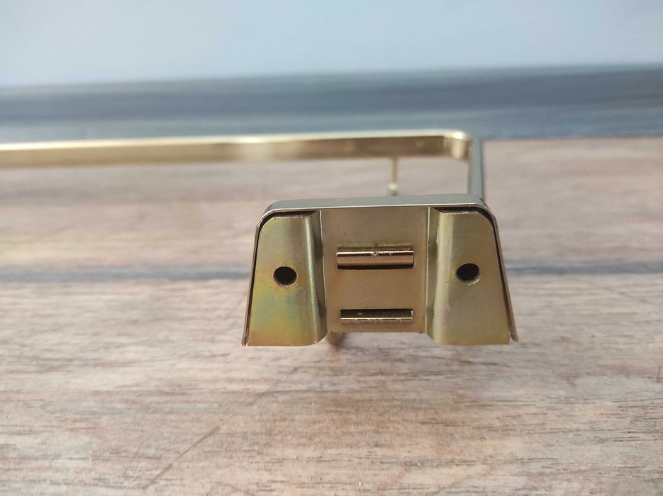 Нова етажерка за баня 60 см, холандска, старо злато, закалено стъкло