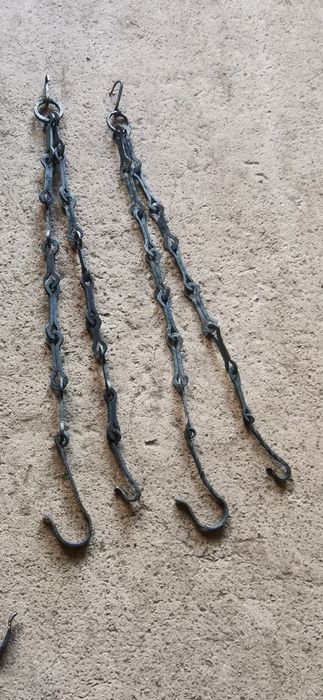 Автентична верига за огнище от ковано желязо става за декорация на мех